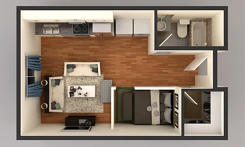 Floor plan Studio 4550 and 4590
