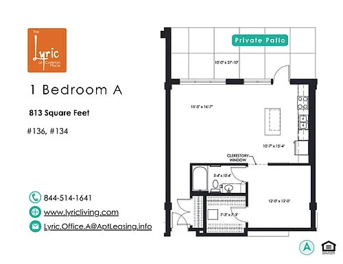 Floor plan 1 Bedroom A