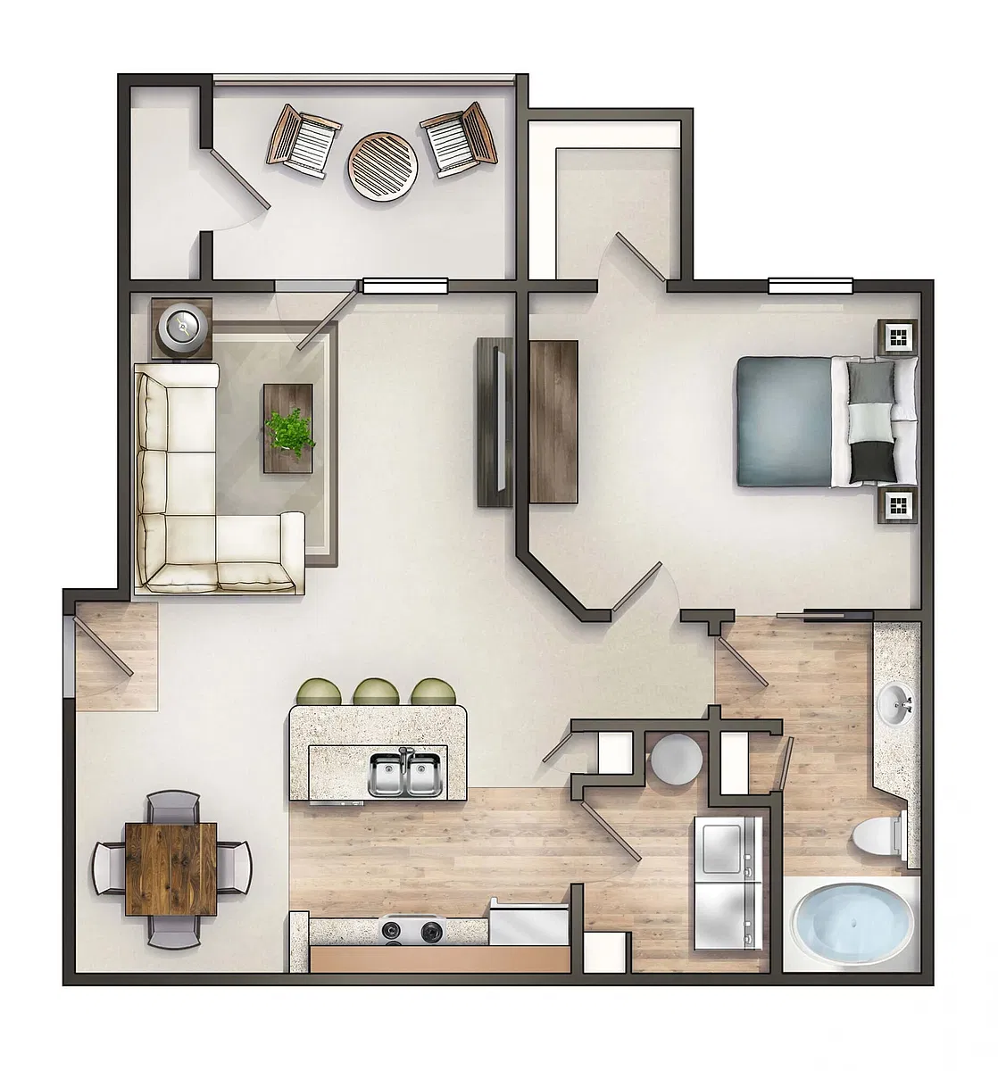 Floor plan The Classic Flat Rock with Balcony