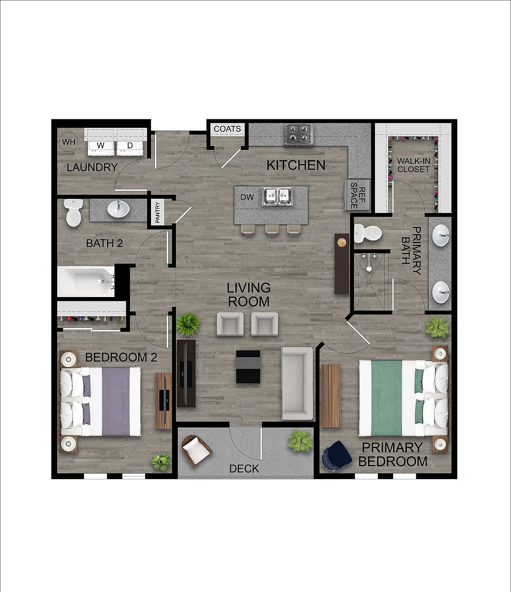 Floor plan 2 Bed 2 Bath
