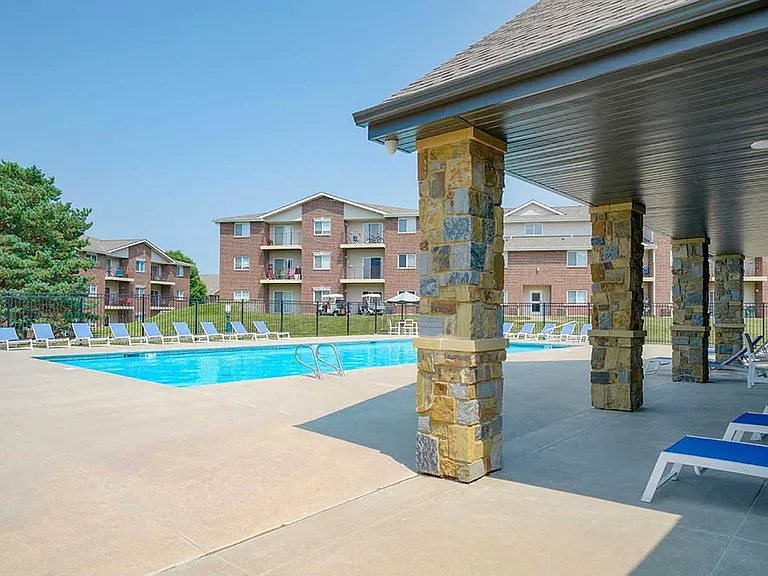 Cool off in the community pool.