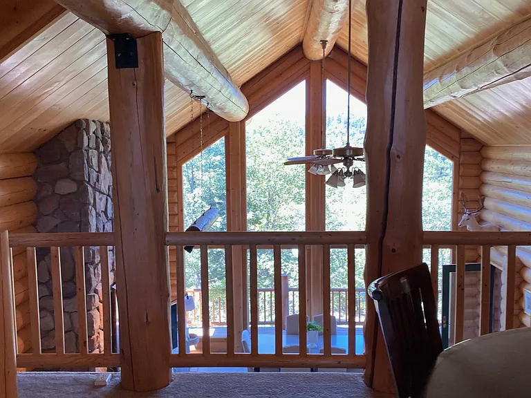 Large loft overlooking the living room.