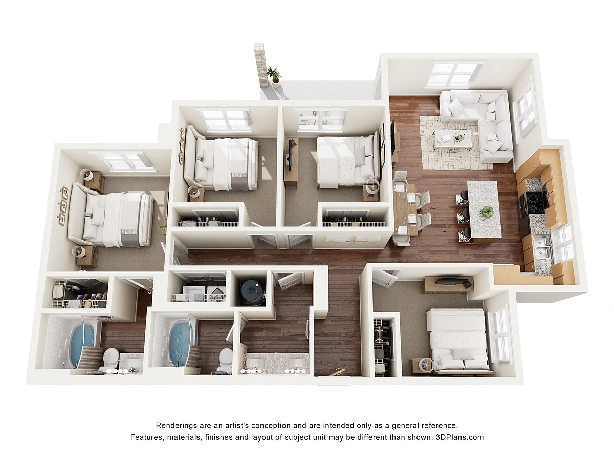 Floor plan 4AV (Audio/Visual Accessible)
