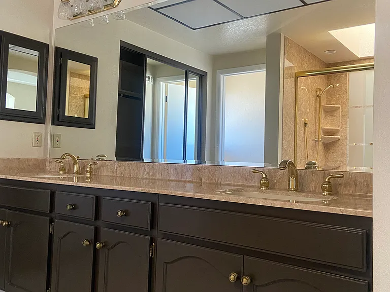 Large master vanity with double sinks