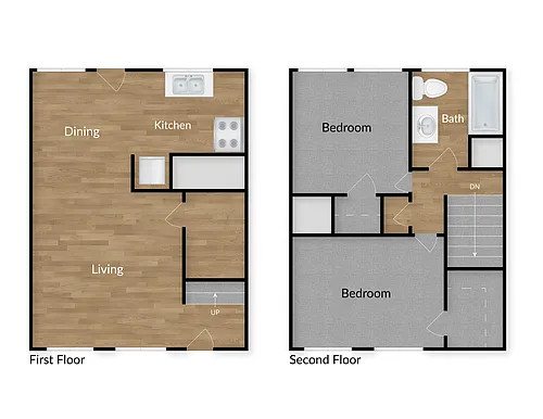 Floor plan 2 Bedroom Townhouse