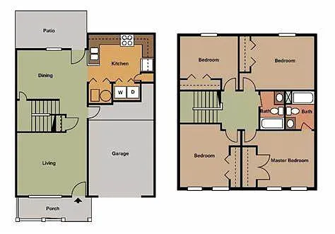 Floor plan Four Bedroom Two Story