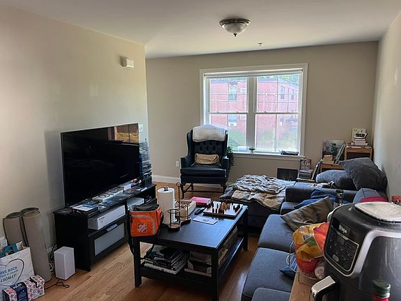 Open concept kitchen/living room area.