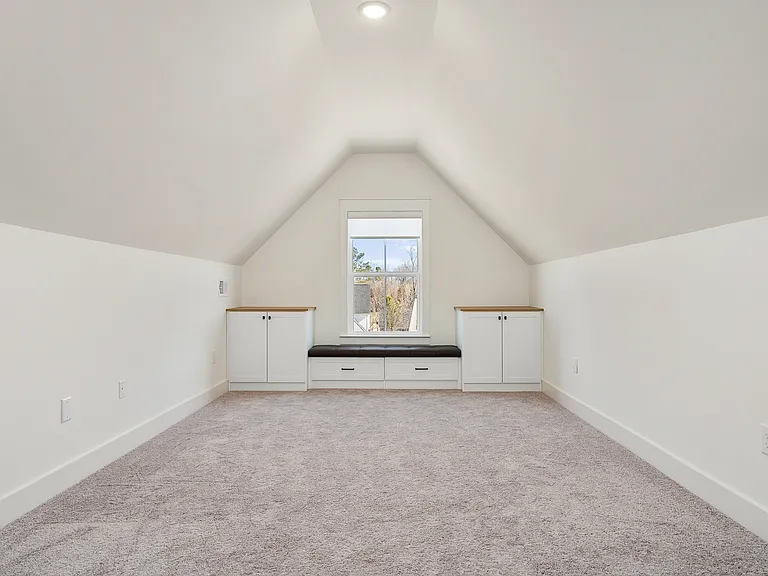 Finished multi-room upstairs for that extra space appreciated for a home office, playroom, flex, or easy to access storage. Upgrade with Closet Pro storage cabinets and window set. Also has a linen window blind.
