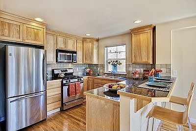 Kitchen with SS Appliances