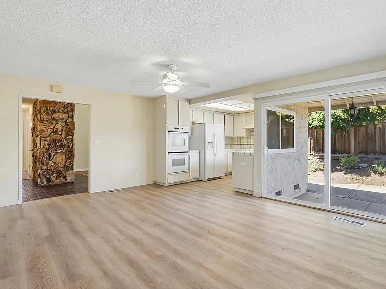 Kitchen and family room