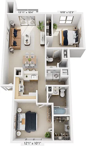 Floor plan Two Bedroom
