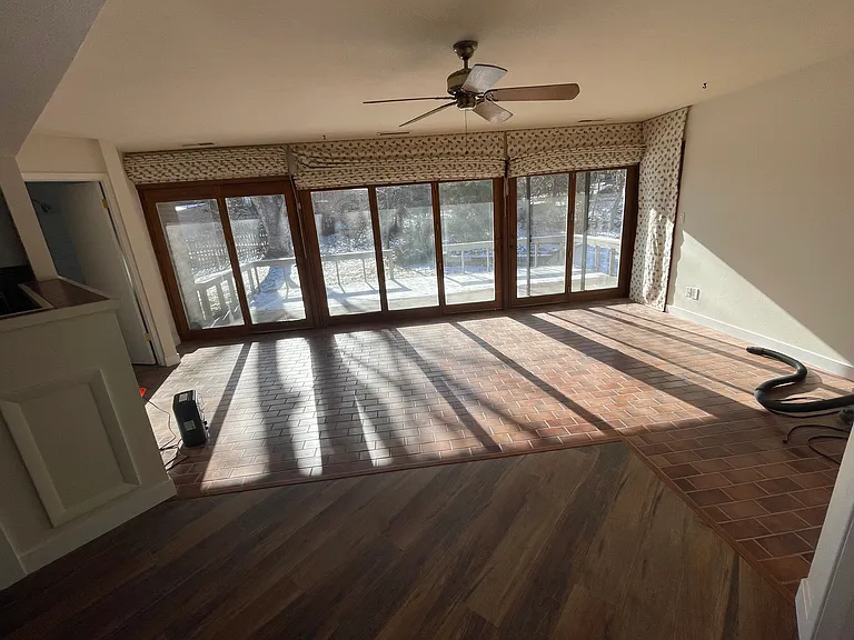 family room view onto backyard