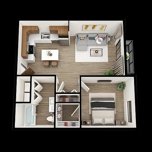 Floor plan One Bedroom 11L