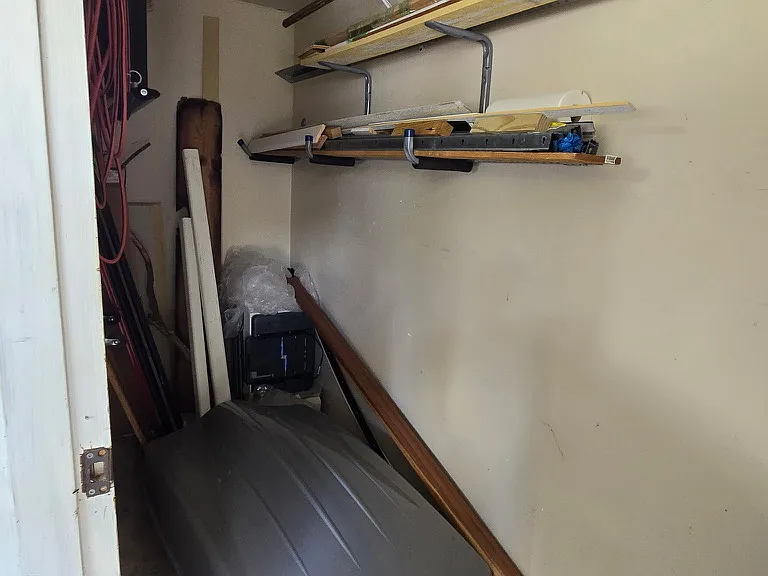 Inside of the carport storage area