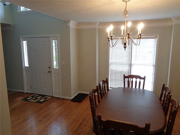 Entry view with dining room