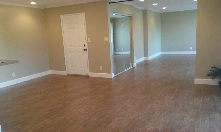 Spacious upgraded living room with a den at the Azure, a 1br/1ba corner apartment with 4 balconies