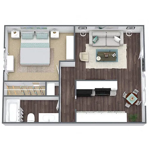 Floor plan A3: 1 Bed 1 Bath