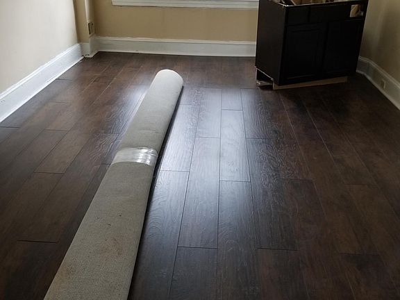 Dinning room with new hardwood floor.