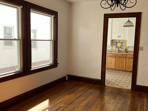 Dining room. Great lighting and nice windows.