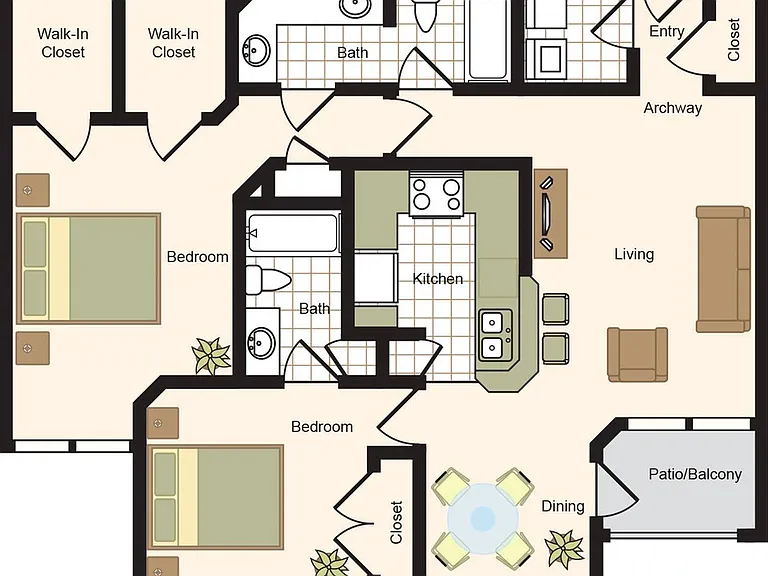 B | 2x2 | 1171 sq ft B | 2x2 | 1171 sq ft