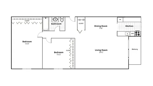 Floor plan Two Bedroom XL