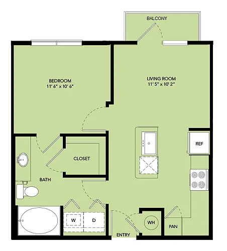Floor plan A1-561sf-A1.2