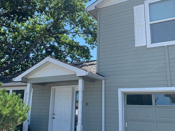 Front door and garage