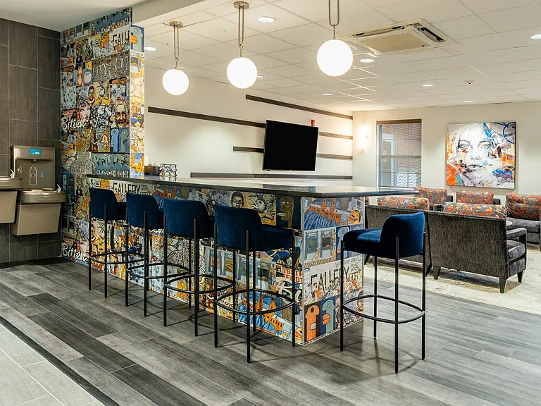 Relax and play in a space made for community fun.
