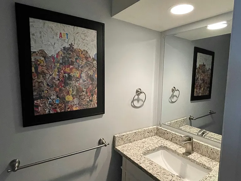 Vanity with granite top 1/2 bath main floor