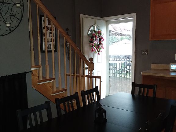 Kitchen leading to back deck