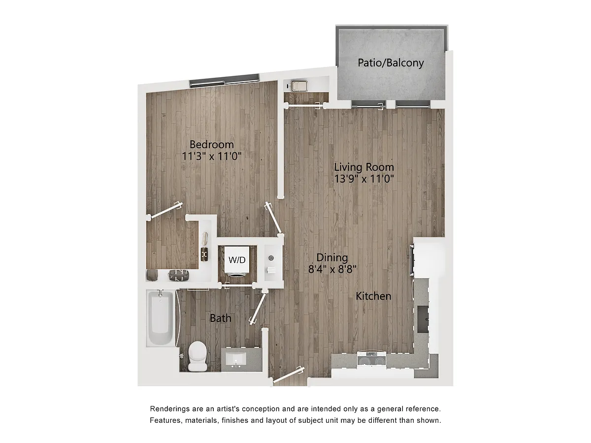 Floor plan 1 BR TYPE K