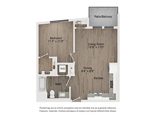 Floor plan 1 BR TYPE K