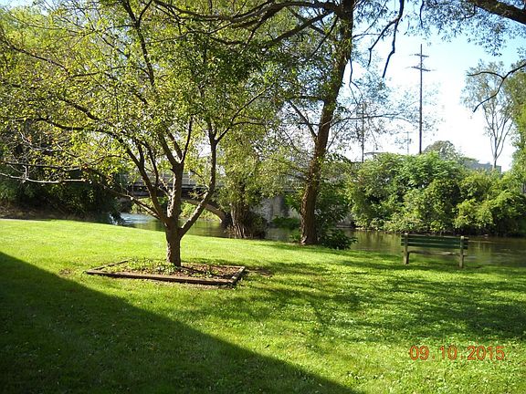 Lawn alongside the Kalamazoo River