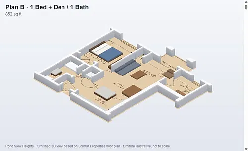 Floor plan Plan B 1 Bed plus Den