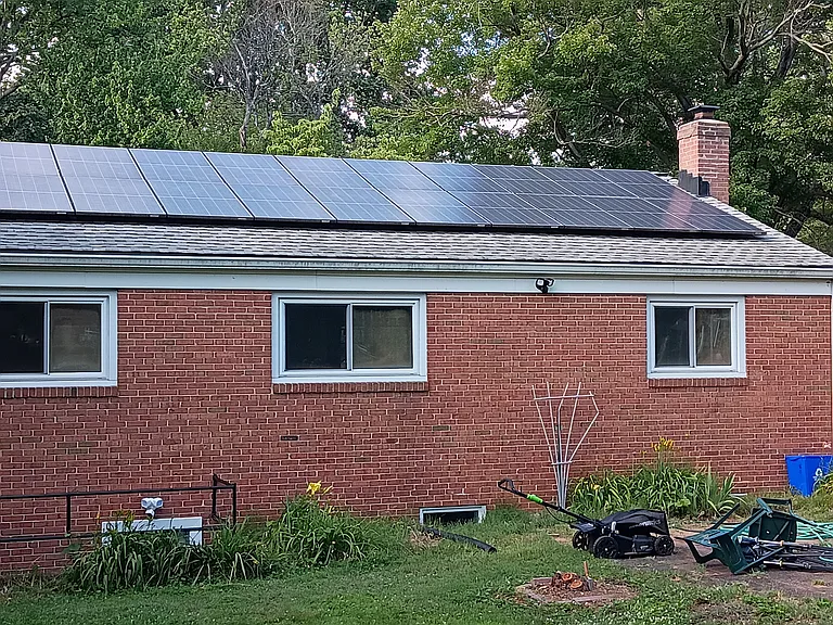 Solar powered home, private staircase, two backyard security lights.