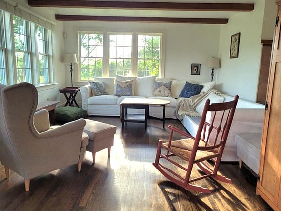 Living room, windows face reservoir. Marvelous sunset light!