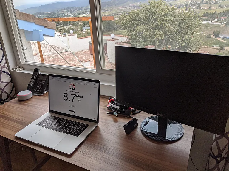 Workspace in master bedroom, Verizon internet. Another internet provider supports TV, security, home automation.