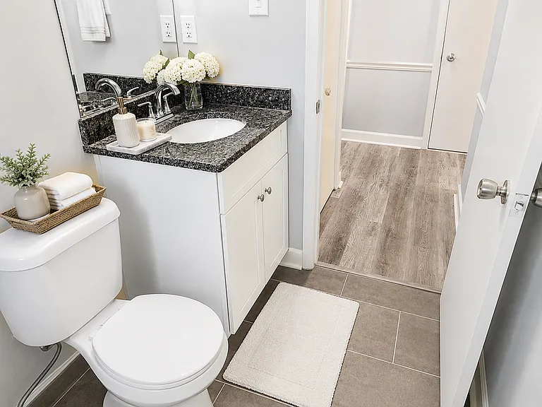 Another view of the beautifully appointed, fully remodeled bathroom