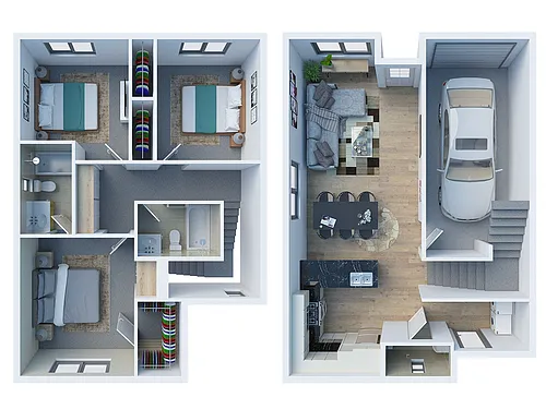 Floor plan Three Bedroom Two Bathroom W/ Attached Garage