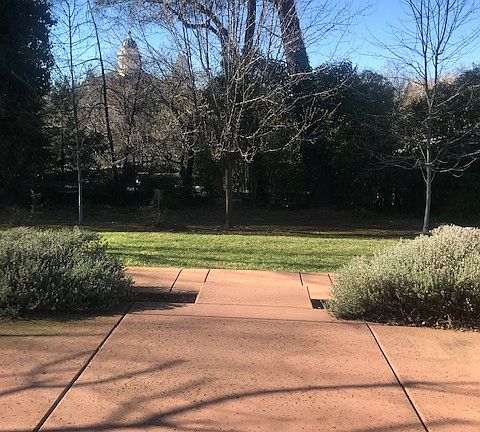 From front door and patio - view of historic courthouse
