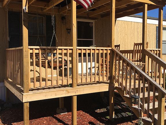 New covered front porch.