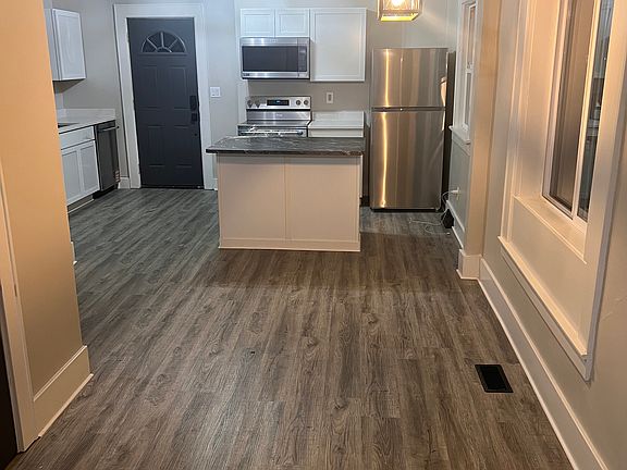 Dining room overlooking kitchen island