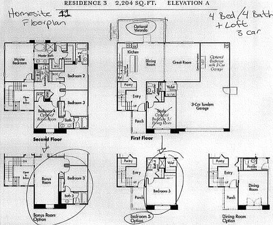 room options chosen