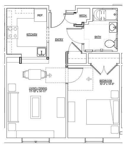 Floor plan One Bedroom