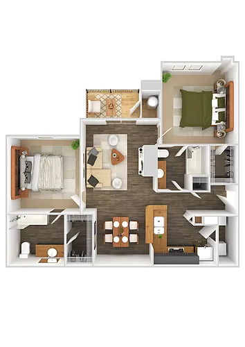 Floor plan B2 Ridley's Cheer - Two Bedroom, Two Bathroom