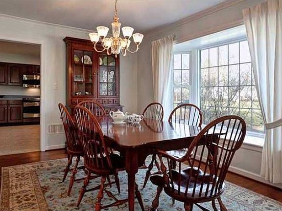 Dining room with bay wind