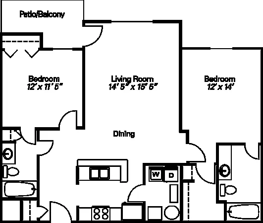 2 Bedroom 2 Bedroom