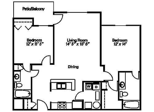 Floor plan 2 Bedroom 1st Floor-Style D