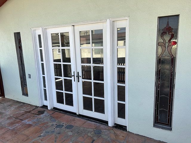 Deck Looking at French Doors that lead to Living Room