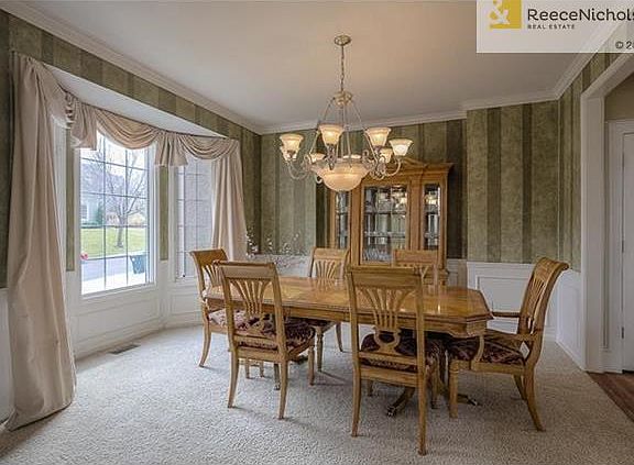 Dining Room is faux painted, not papered.